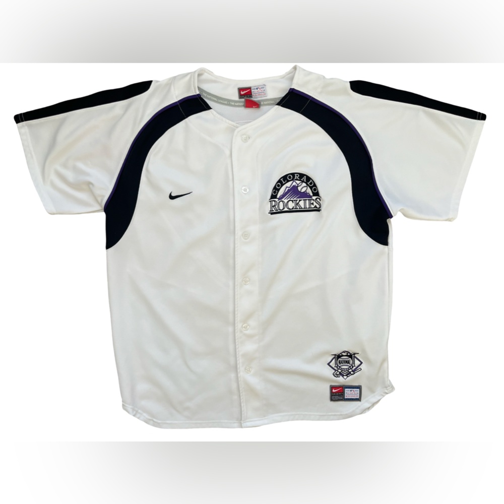 Nike Colorado Rockies MLB #5 Matt Holliday White Black Button Jersey XL Mens